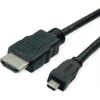 ROLINE green HDMI Csatlakozókábel HDMI-A dugó, HDMI mikro D dugó 2.00 m Fekete 11.44.5581 4K UHD, Halogénmentes HDMI kábel (11.44.5581)