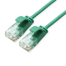 ROLINE Kábel UTP CAT6a LSOH, Slim, kihúzásgátló, 5m, zöld kábel és adapter