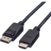 ROLINE Kijelző csatlakozó Csatlakozókábel DisplayPort dugó, HDMI-A dugó 1.50 m Fekete 11.04.5779 Árnyékolt DisplayPort kábel (11.04.5779)