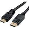 ROLINE Kijelző csatlakozó Csatlakozókábel DisplayPort dugó, HDMI-A dugó 7.50 m Fekete 11.04.5776 Árnyékolt DisplayPort kábel (11.04.5776)
