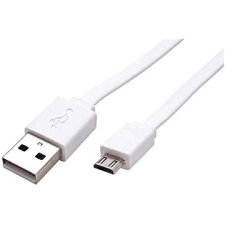ROLINE USB 2.0 - USB A (M) -&amp;gt, micro USB B (M) 1m, lapos, fehér mobiltelefon kellék
