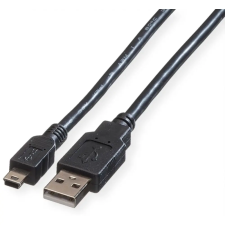ROLINE USB Mini USB Átalakító Fekete 80cm 11.02.8708-10 kábel és adapter