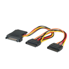 ROLINE Y Sata tápkábel 15cm (11.03.1041-25) kábel és adapter