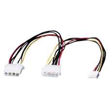 ROLINE - Y Tápkábel 4pin HDD-ről 4pin HDD + 4pin FDD 0,3m kábel és adapter