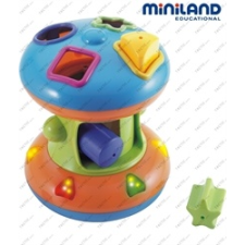  Rollerspin zenélő interaktív formaberakó játék , Miniland interaktív babajáték