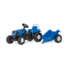 Rolly Kid Landini pedálos Traktor utánfutóval #kék lábbal hajtható járgány