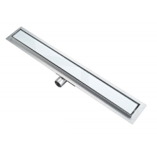  Roltechnik FEHÉR üvegbetétes rozsdamentes zuhanyfolyóka WHITE GLASS 700mm kád, zuhanykabin