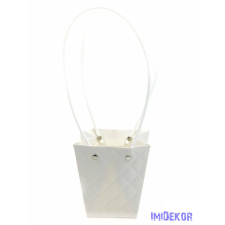  Rombusz mintás virágtáska kicsi trapéz - Fehér dekorációs kellék