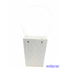  Rombusz mintás virágtáska nagy trapéz - Fehér dekorációs kellék