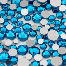 Roniki csiszolt strasszkő mix - SS4-SS20 - capri blue körömdíszítő