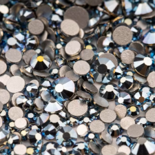 Roniki csiszolt strasszkő mix - SS4-SS20 - ice metal blue körömdíszítő