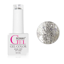 Roniki Diamond-H széria - 07 ezüst glitteres gél lakk lakk zselé