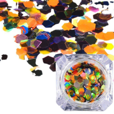 Roniki körömdíszítő flakes - színes hexagon körömdíszítő