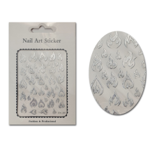 Roniki matrica - öntapadó - ezüst láng körömdíszítő