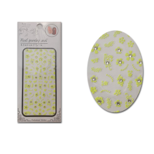 Roniki matrica - öntapadó - sárga virág körömdíszítő