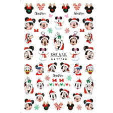 Roniki mesefigurás matrica - öntapadó - Mickey karácsonykor körömdíszítő