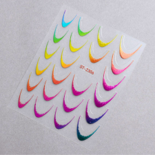 Roniki ombre francia metál mosolyvonal matrica - ombre, öntapadó - 23db körömdíszítő