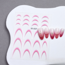 Roniki ombre francia metál mosolyvonal matrica - rózsaszín, öntapadó - 24db körömdíszítő