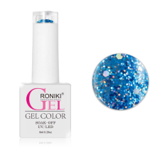 Roniki SF széria - 11 glitteres tengerkék gél lakk lakk zselé