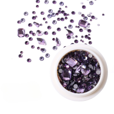 Roniki Vegyes forma strassz több méretben - light amethyst körömdíszítő