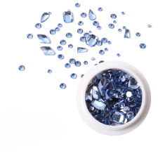 Roniki Vegyes forma strassz több méretben - lihgt sapphire körömdíszítő