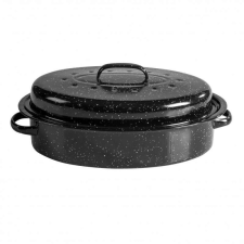Rosberg Roaster Rosberg R54523A, 42x32 cm, Márvány bevonat, Indukciós, Zománc, Fekete edény