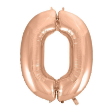  Rose Gold 0-ás szám fólia lufi 92 cm party kellék