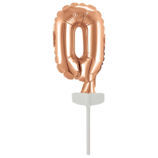  Rose Gold 0-ás szám fólia lufi tortára 13 cm party kellék