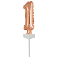Rose Gold 1-es szám fólia lufi tortára 13 cm party kellék