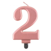 Rose Gold 2-es Metallic számgyertya, tortagyertya