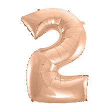  Rose Gold 2-es szám fólia lufi 92 cm party kellék