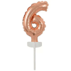  Rose Gold 6-os szám fólia lufi tortára 13 cm