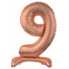  Rose Gold 9-es szám fólia lufi talppal 74 cm