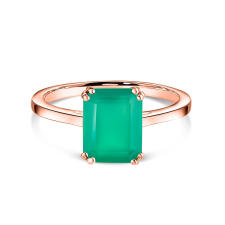  Rose Gold Rectangle Green Onix Elegance ezüst gyűrű 8 gyűrű