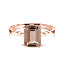 Rose Gold Rectangle Smoky Quartz Elegance ezüst gyűrű 9 gyűrű