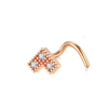  Rosegold Színű Rozsdamentes Acélból Készült Fehér Köves Orrpiercing