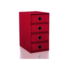 Rössler Papier GmbH and Co. KG Rössler Soho Tárolódoboz (17,5x31x25 cm, 4 fiókos) piros bútor