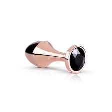 Rosy Gold Butt Plug - fekete köves anál dildó (rosegold) anál