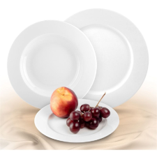 ROTBERG basic fehér 22cm 6db-os porcelán mélytányér szett 1201bas001 tányér és evőeszköz