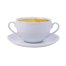 ROTBERG Leveses csésze+alj, ROTBERG, fehér, 35 cl, 6 db-os szett &quot;Basic&quot; tányér és evőeszköz