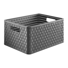 Rotho Country műanyag tároló doboz A4/18 liter antracit (1115308853) (Rotho1115308853) bútor