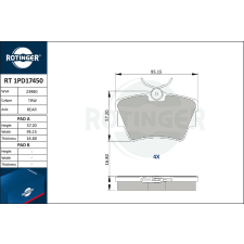 Rotinger fékbetétkészlet, tárcsafék ROTINGER RT 1PD17450 autóalkatrész
