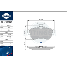 Rotinger fékbetétkészlet, tárcsafék ROTINGER RT 1PD20710 autóalkatrész