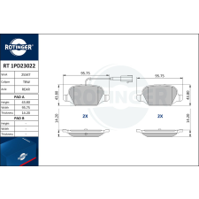 Rotinger fékbetétkészlet, tárcsafék ROTINGER RT 1PD23022 autóalkatrész