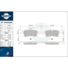 Rotinger fékbetétkészlet, tárcsafék ROTINGER RT 1PD25030 autóalkatrész