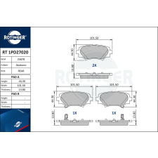 Rotinger fékbetétkészlet, tárcsafék ROTINGER RT 1PD27020 autóalkatrész