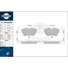 Rotinger fékbetétkészlet, tárcsafék ROTINGER RT 2PD08390 autóalkatrész