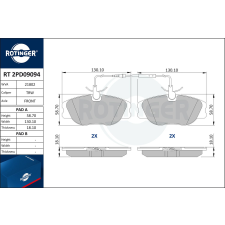Rotinger fékbetétkészlet, tárcsafék ROTINGER RT 2PD09094 autóalkatrész