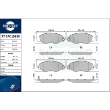 Rotinger fékbetétkészlet, tárcsafék ROTINGER RT 2PD15830 autóalkatrész