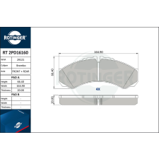 Rotinger fékbetétkészlet, tárcsafék ROTINGER RT 2PD16160 autóalkatrész